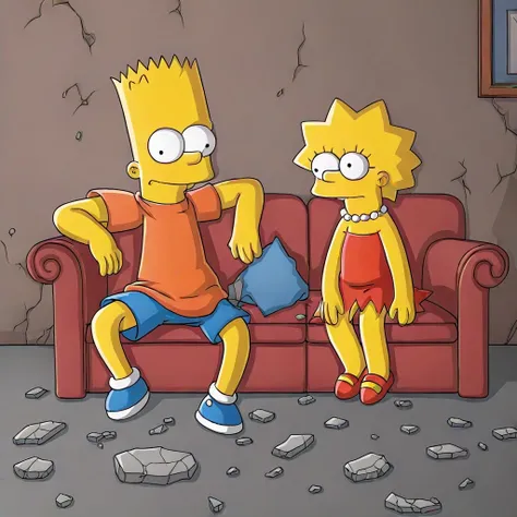 Bart and Lisa Simpson together (The Simpsons)