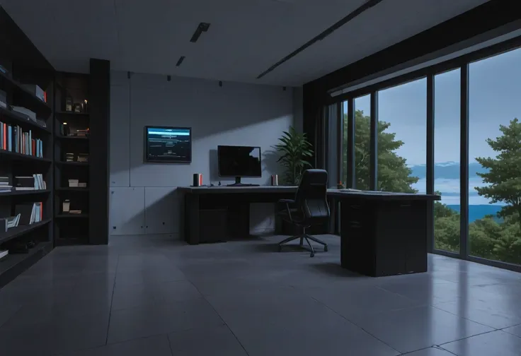 Brutalist Home Interior Office (Buildings) (Illustrious) (AD)