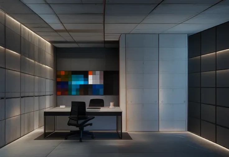 Brutalist Home Interior Office (Buildings) (Pony) (AD)
