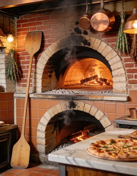 rustic pizzeria interior
