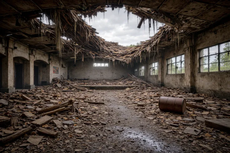 Dystopian Ruined Hall