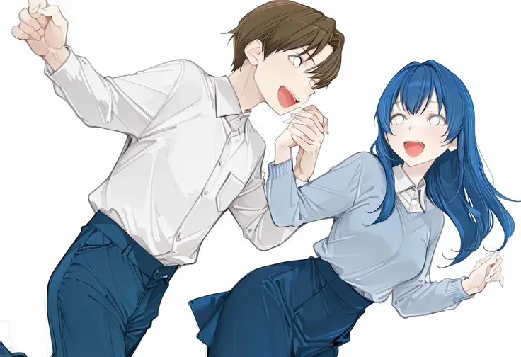 blue haired girls compilation
