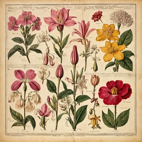 Botanical Encyclopedia Style _ Vintage Style _ Crix _ Illustration + Realistic Version (SDXL Pony Illustrious NoobAI Etc)