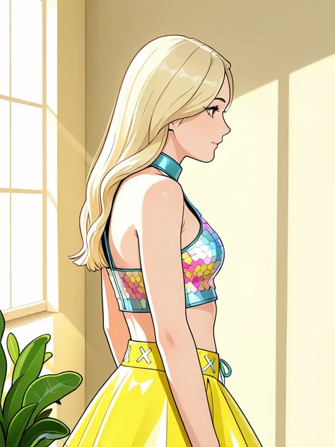 Sequin Crop Top Yellow Skirt - IL_rel_260420