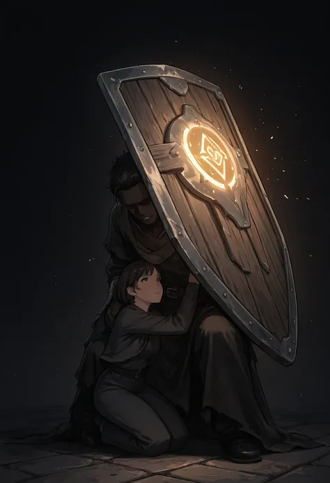 Holding up shield
