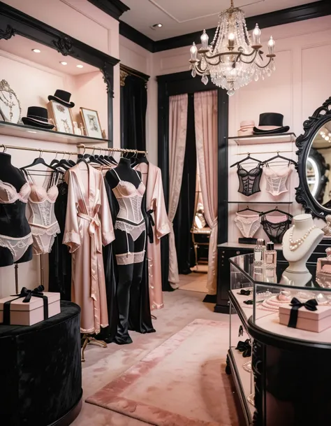 upscale lingerie boutique illu