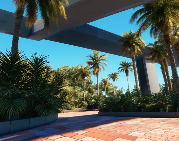 Cyberpunk Park (Background) (NoobAi) (AD)