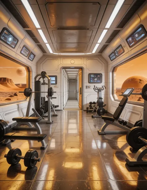 spaceship interior gym illu
