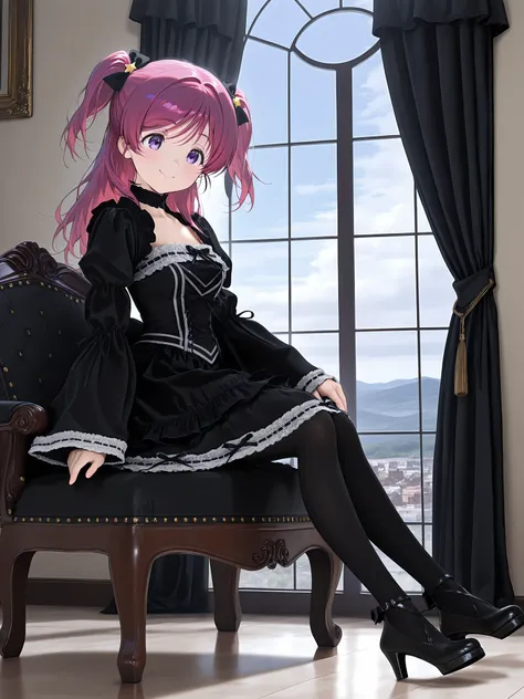 black gothic dress outfit (idol master)
