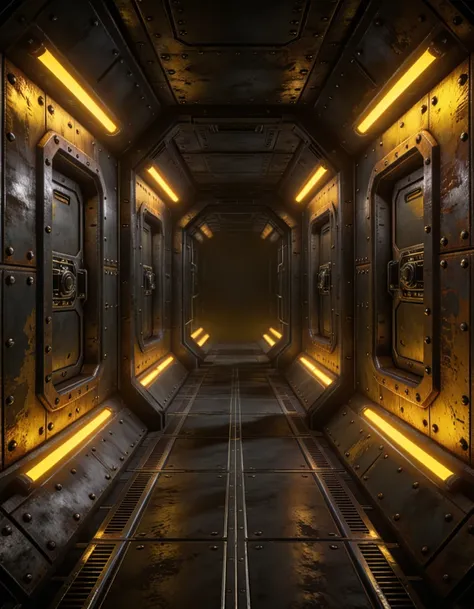 spaceship interior corridor