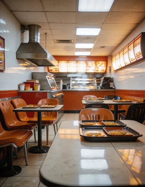 empty fast food restaurant interior clean illu