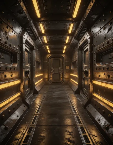 spaceship interior corridor illu