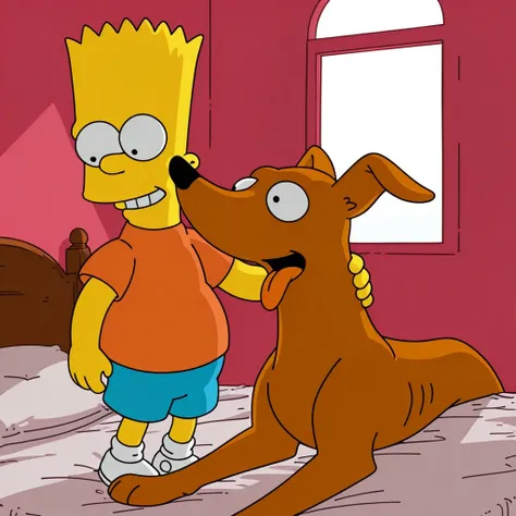 Boys and Dogs - Bart Simpson and Santa Little Helper