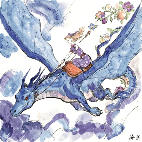 Amano Watercolor Sketch Style