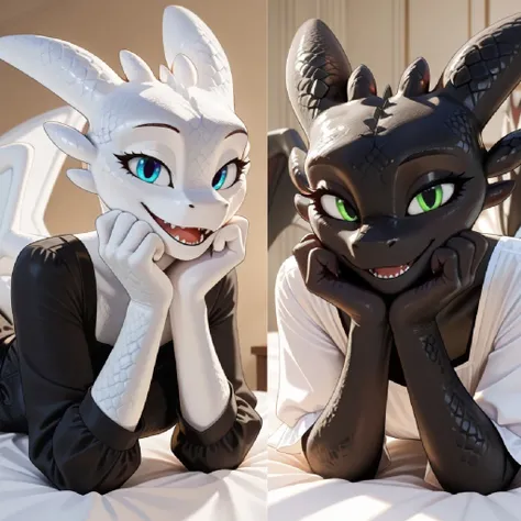 Female Anthro Toothless & Nubless - Furromantic (HTTYD) [Illustrious]
