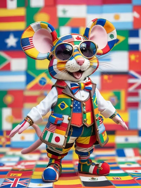 Patchwork of world flags