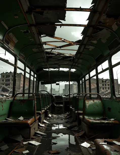 post-apocalyptic ruined city street pony