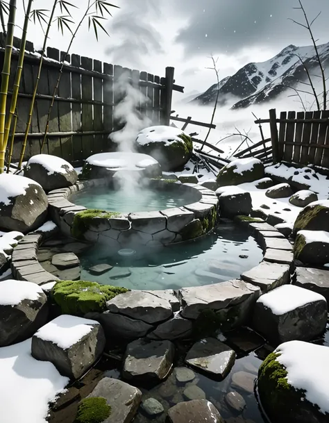 abandoned outdoor onsen pony