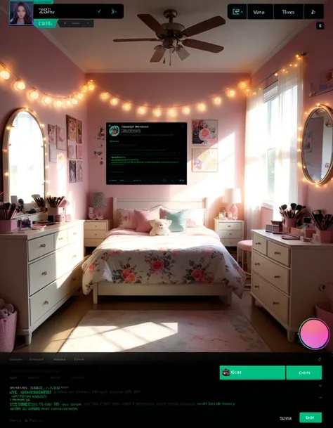 bright cozy bedroom pony live stream