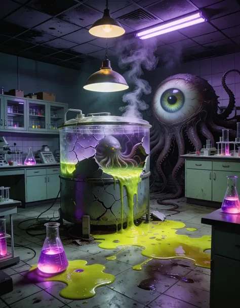 retro 1960s science laboratory interior