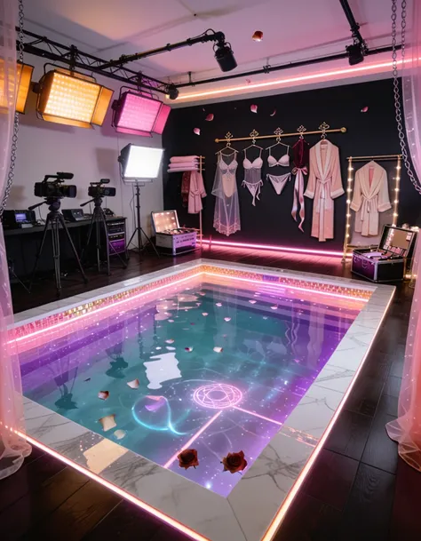 magical girl idol indoor pool filming studio