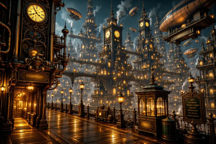 Fantastical Steampunk Cityscape