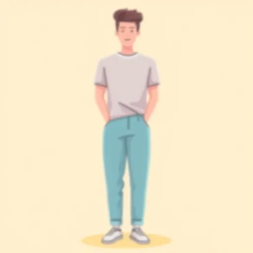 A man with blue pants