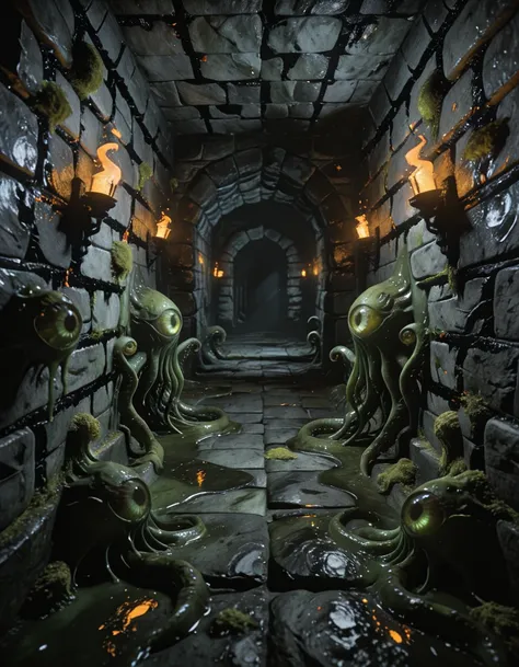 dungeon stone corridor illu