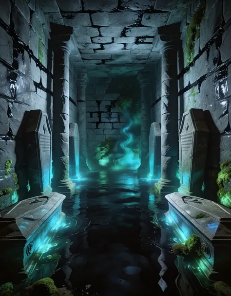 dark fantasy dnd flooded crypt