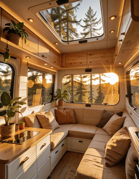 camper van interior illu