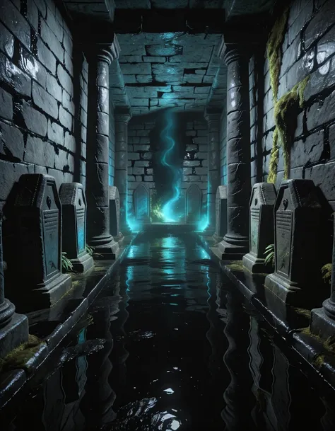 dark fantasy dnd flooded crypt illu