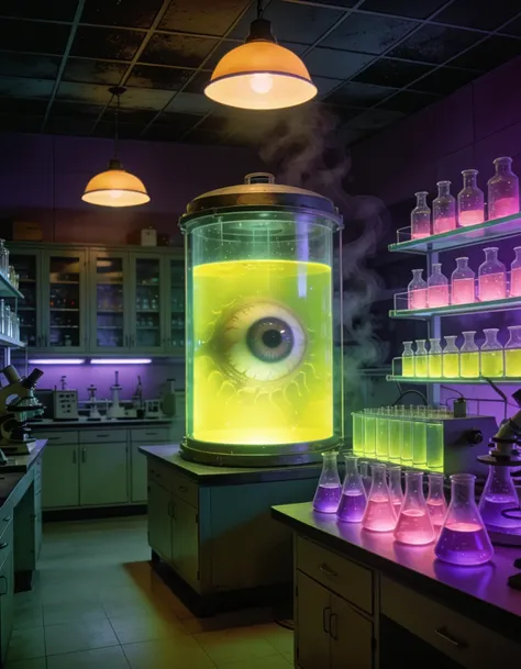 retro 1960s science laboratory interior clean version