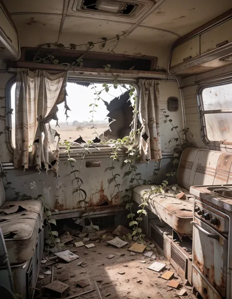abandoned camper van interior pony