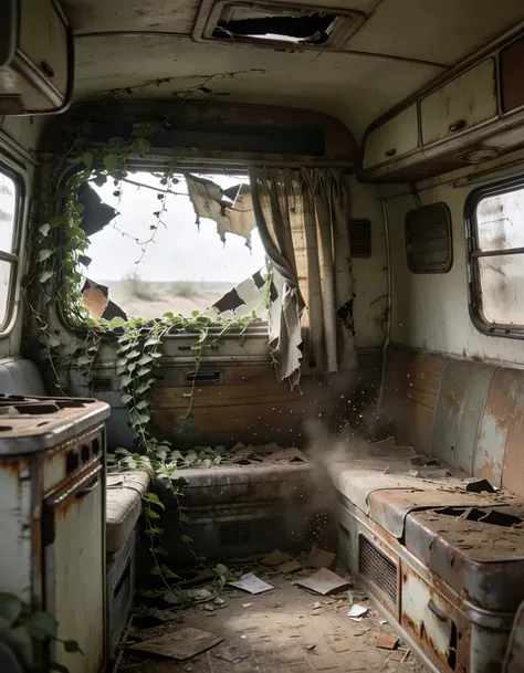 abandoned camper van interior