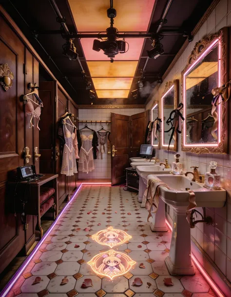 magical girl idol public restroom filming set illu