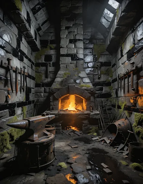 dark fantasy dnd abandoned forge illu
