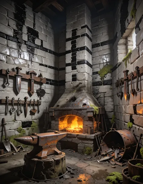 dark fantasy dnd abandoned forge pony