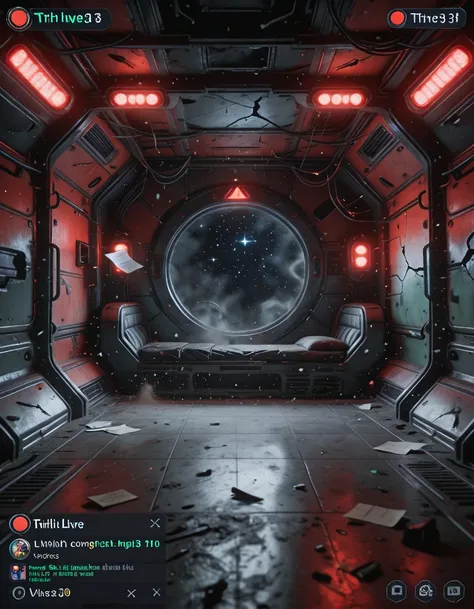 abandoned space station interior (Live stream) illu