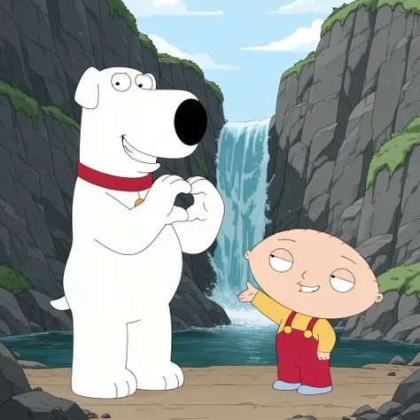 Boys and Dog - Stewie and Brian