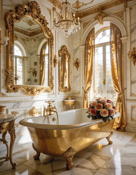 baroque victorian bathroom interior illu
