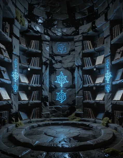 dark fantasy dnd cursed library illu