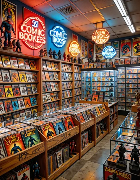 american comic book store illu