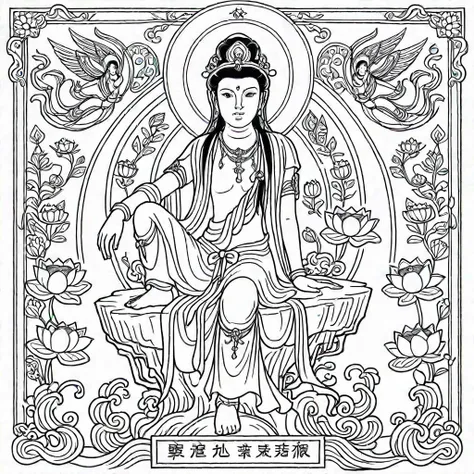 Dunhuang Mural Lineart Style for Illustrious