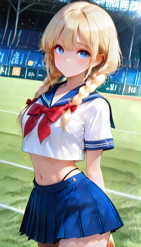 Cropped Sailor Collar Cheerleading Uniform Set