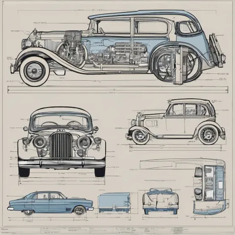 Vintage Engineering Blueprint SDXL LoRA Drawing