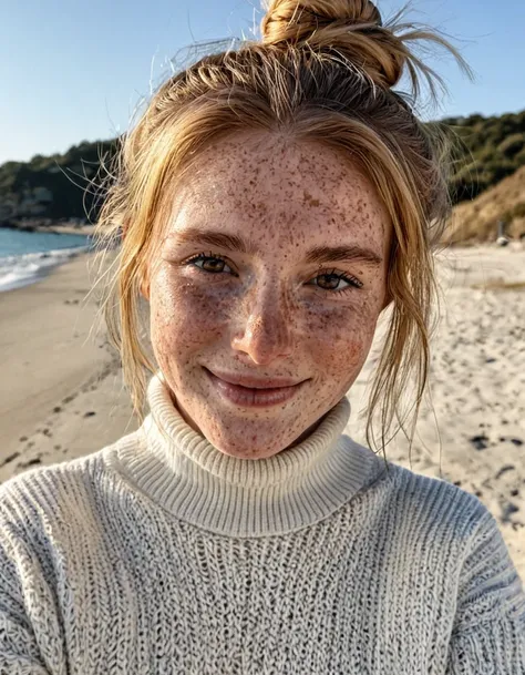 freckles face SDXL