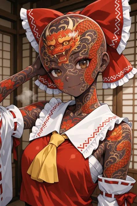 bald+full body tattoo