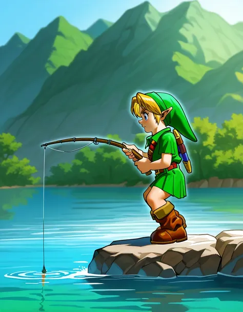 Young Link (The Legend of Zelda: Ocarina of Time) Official Art Style [Illustrious-XL]