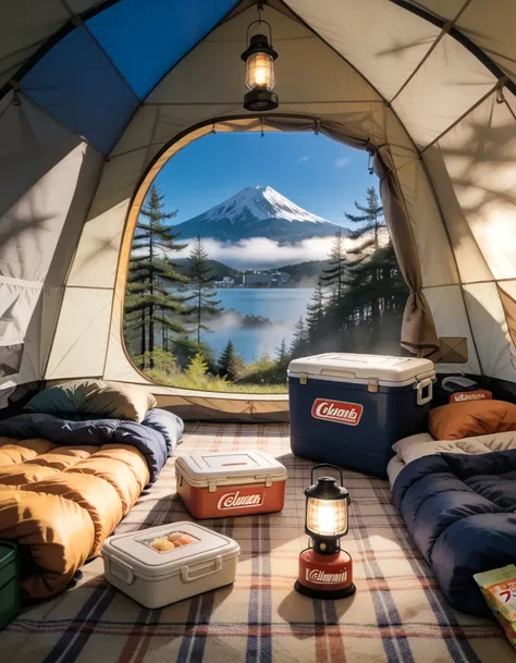camping tent interior pony