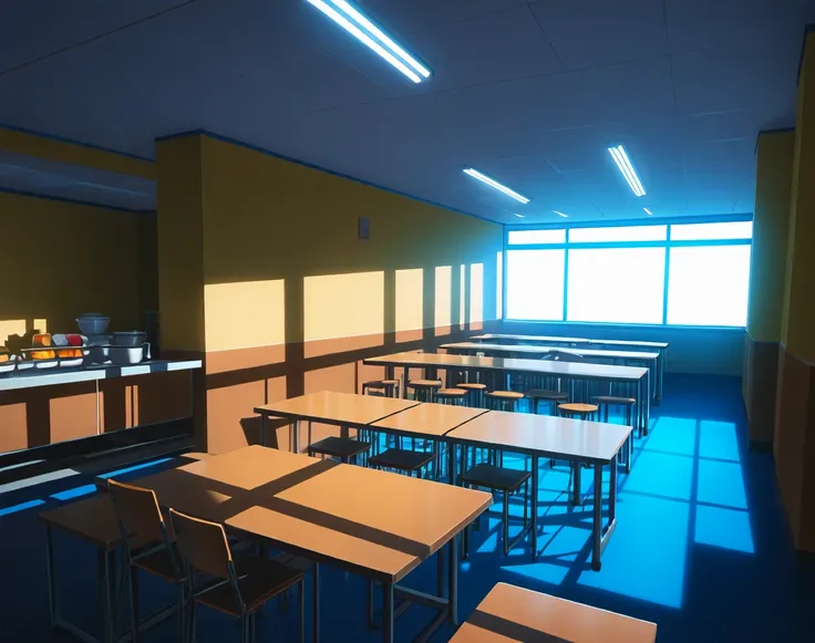 Japanese Cafeteria (Background) (NoobAI) (AD)